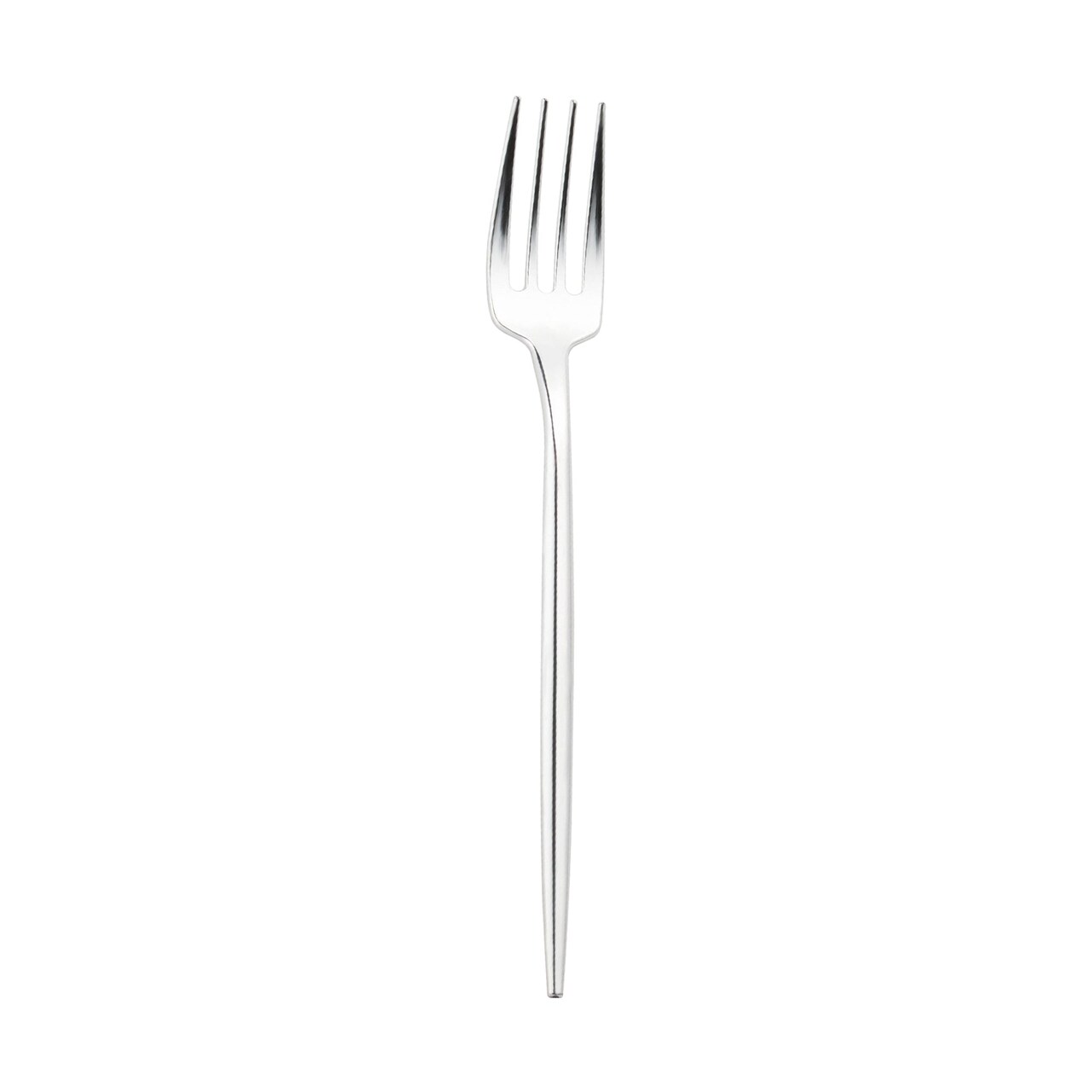 Shiny Silver Moderno Disposable Plastic Dessert Forks (300 Forks)